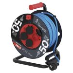   Emos P08650W 50 m/4 aljzat/kék/PVC/230 V/1,5 mm2 fagyásálló kábeldob
