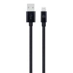   Dviced DV120001 25cm USB A - Lightning fekete szőtt borítású adat- és töltőkábel