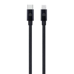 Dviced DV120005 1,25m Type-C - Lightning fekete szőtt borítású adat- és töltőkábel