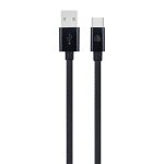   Dviced DV120007 1,25m USB A - Type-C fekete szőtt borítású adat- és töltőkábel
