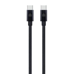 Dviced DV120010 1,25m Type-C fekete szőtt borítású adat- és töltőkábel