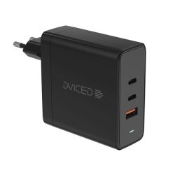 Dviced DV221012 65W 2xType-C/USB GaN fekete hálózati töltő