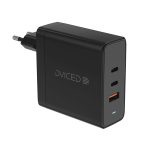   Dviced DV221013 65W 2xType-C/USB GaN fekete hálózati töltő + Type-C kábel