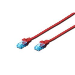 DIGITUS Cat.5e U/UTP PVC 2m piros patch kábel