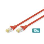  DIGITUS Cat.6A S/FTP LSZH 3m piros patch kábel (10db/csomag)