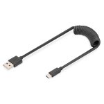   DIGITUS High Speed 2.0 USB type A - USB Type-C Spirálkábel 1m