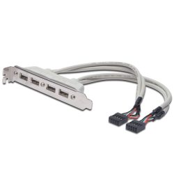 DIGITUS USB 2.0 4x USB A 2x IDC 10 tűs csatlakozókonzol kábel