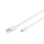   DIGITUS High Speed 2.0 aranyozott fehér Lightning töltőkábel 1m