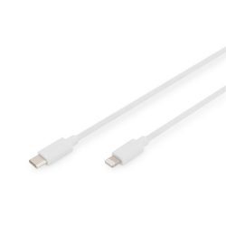 DIGITUS Power Delivery 2.0 USB type-C - Lightning fehér gyorstöltő kábel 1m