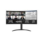   LG 34" 34WR55QK-B.AEU UWQHD VA 100Hz HDMI/DP/USB/USB-C ívelt monitor