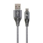   Gembird CC-USB2B-AMCM-1M-WB2 Premium 1m USB Type-C szürke-fehér töltő-és adatkábel