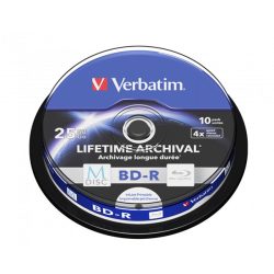 VERBATIM 43825 M-DISC BD-R 25GB/lifetime archival/4x/nyomtatható felület/egyszer írható Blu-Ray 10db/csomag