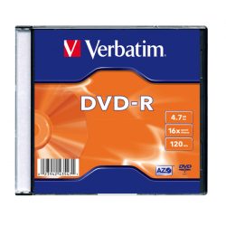 VERBATIM 43547 DVD-R 4,7GB/16x/matt ezüst írható felület/egyszer írható DVD 1db