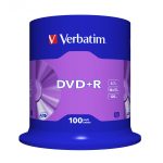   VERBATIM 43551 DVD+R 4,7GB/16x/matt ezüst írható felület/egyszer írható DVD 100db/csomag