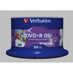   VERBATIM 43703 DVD+R 8,5GB/kétrétegű/8x/nyomtatható felület/egyszer írható DVD 50db/csomag