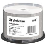   VERBATIM 43754 DVD+R 8,5GB/kétrétegű/8x/hő nyomtatható felület/egyszer írható DVD 50db/csomag