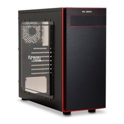 In Win 703 ATX fekete/piros ablakos használt számítógépház (Használt - B)