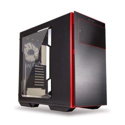 In Win 707 E-ATX fekete/piros ablakos használt számítógépház (Újracsomagolt)