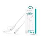  Devia ST121485 Smart Series 1,2m 60W+27W PD Type-C/Type-C+Lightning fehér adat és töltőkábel
