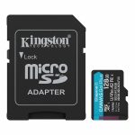  Kingston 128GB SD micro (MicroSDXC V30 U3) SDCG4/128GB memória kártya adapterrel