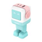   UGREEN Nexode RG (Robot GaN) 65W USB/2xUSB-C rózsaszín-kék hálózati töltő