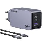   UGREEN Nexode Pro 100W GaN USB/2xUSB-C szürke hálózati töltő