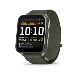 Garmin Venu X1 Titanium ComfortFit nylon szíjjal mohazöld okosóra