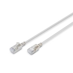 DIGITUS Cat.6A F/FTP LSZH 0,3m szürke slim patch kábel