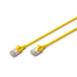 DIGITUS Cat.6A F/FTP LSZH 0,3m sárga slim patch kábel