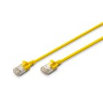 DIGITUS Cat.6A F/FTP LSZH 0,5m sárga slim patch kábel