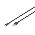  DIGITUS High Speed USB-A 2.0 Lightning fekete szilikon töltőkábel 2m