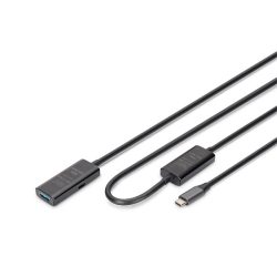 DIGITUS DA-73111 SuperSpeed Aktív USB-A 3.2 Gen1 USB type-C hosszabbító kábel 10m