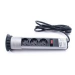   TOO PPS-300-3S IP20, 3x 2P+F, ezüst asztalba süllyeszthető elosztó (Újszerű)