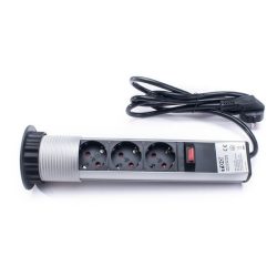 TOO PPS-300-3S IP20, 3x 2P+F, ezüst asztalba süllyeszthető elosztó (Újszerű)