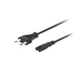   Lanberg CA-C7CA-11CC-0018-BK 320 C7 EURO 2,5A VDE fekete tápkábel 1,8m