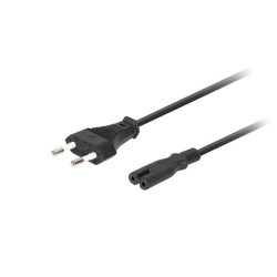 Lanberg CA-C7CA-11CC-0018-BK 320 C7 EURO 2,5A VDE fekete tápkábel 1,8m