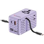   Verbatim 30188 Charge n Travel 70W lila univerzális utazó adapter 2xUSB-C kábellel
