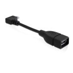   Delock 83104 11cm USB kábel, mikro-B, forgatott - USB2.0-A anya OTG