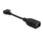   Delock 11cm USB kábel, mikro-B, forgatott - USB2.0-A anya OTG