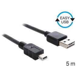 Delock 83365 EASY-USB 2.0 -A apa > USB 2.0 mini apa 5 m kábel