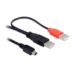 Delock kábel, 2db USB-A 2.0 apa - USB mini 5 tűs