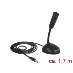 Delock mikrofon okostelefonhoz / tablethez állvánnyal 3,5 mm-es 4 pólusú sztereó jack Delock mikrofon okostelefonhoz / tablethez állvánnyal 3,5 mm-es 4 pólusú sztereó jack