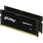   Kingston FURY Impact 32GB 4800MT/s DDR5 - SODIMM memória Non-ECC Unbuffered CL38 Kit of 2 fekete