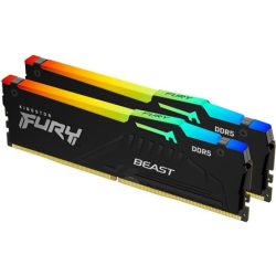 Kingston FURY Beast 16GB 5200MT/s DDR5 memória Non-ECC Unbuffered CL40 Kit of 2 fekete RGB Kingston FURY Beast 16GB 5200MT/s DDR5 memória Non-ECC Unbuffered CL40 Kit of 2 fekete RGB